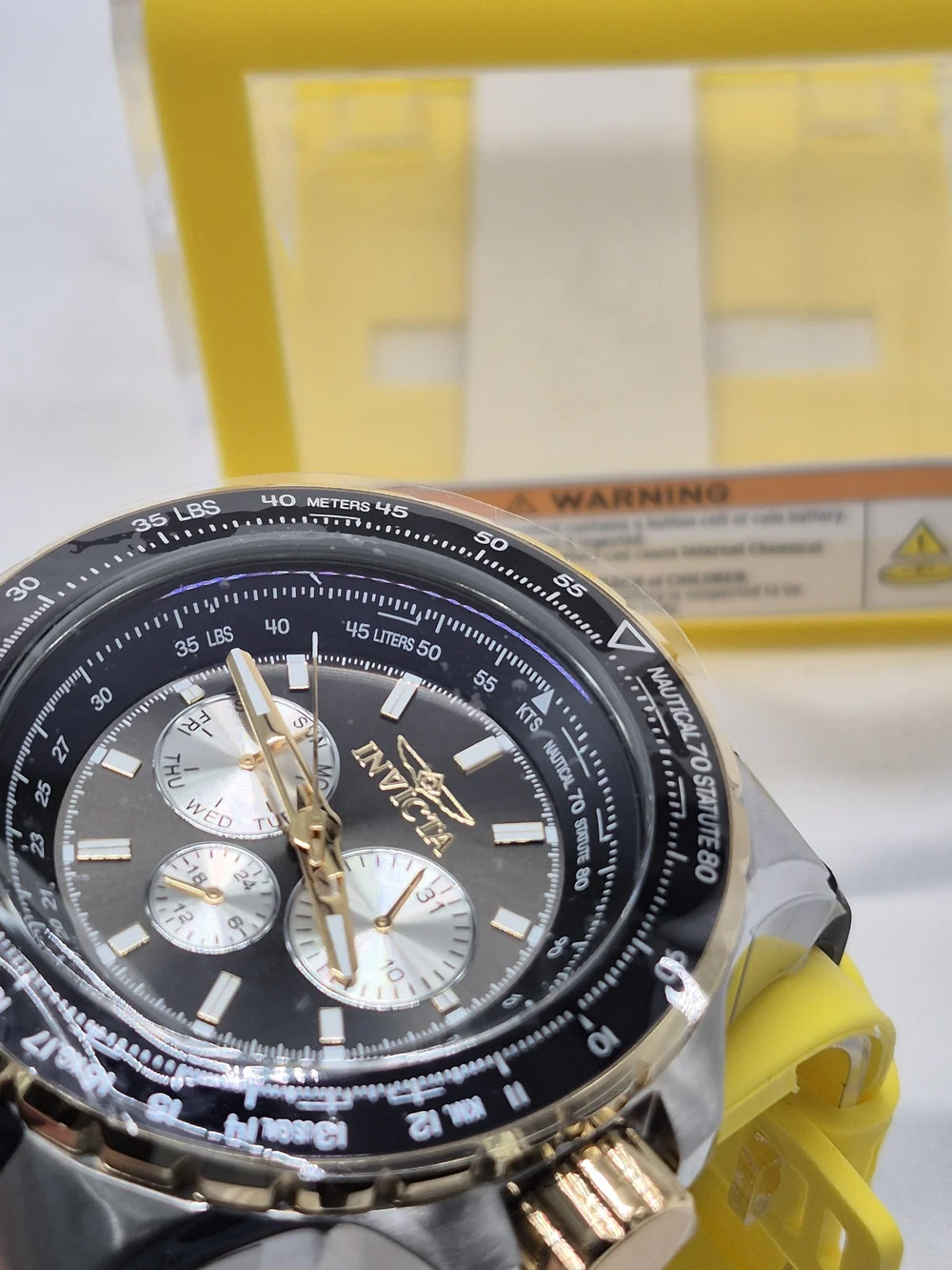 Invicta Men's Black and Gold Chronograph Watch